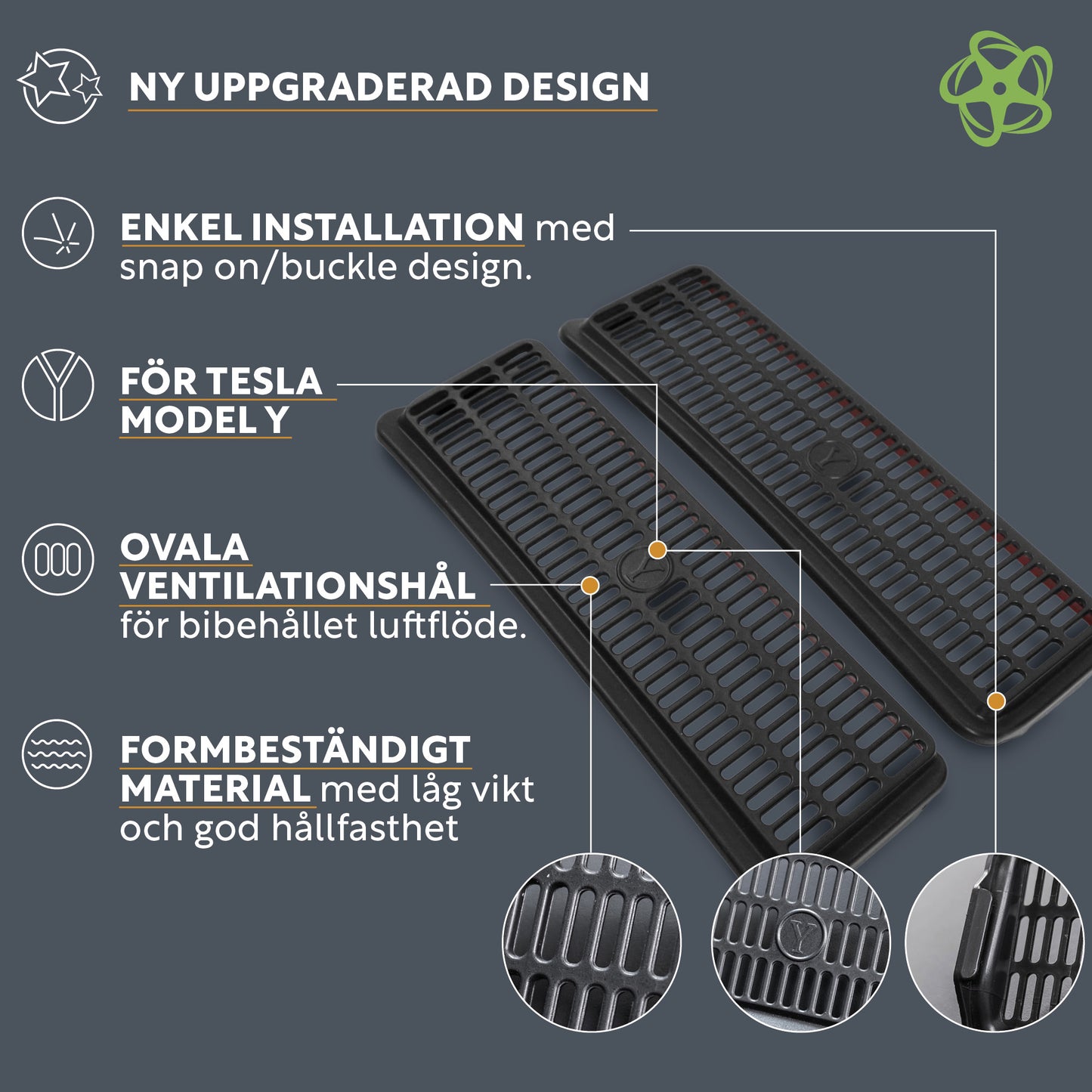 tesla ventilationsskydd