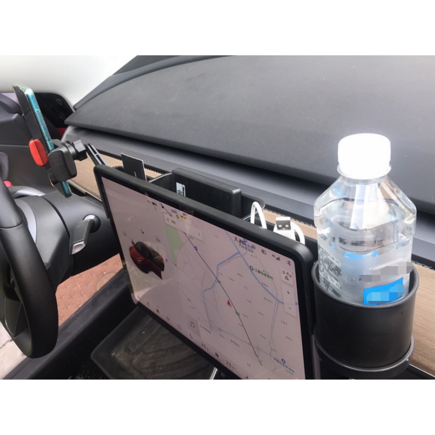 Kopphållare, förvaring och telefonhållare till Tesla Model 3 / Model Y