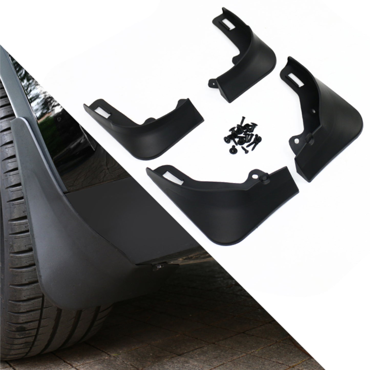 Tesla Model Y Splash Guard Matte Black (4pcs)