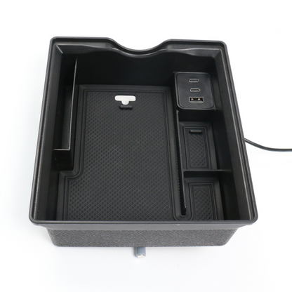 Storage box with USB socket for Tesla Model Y/Model 3 2021+